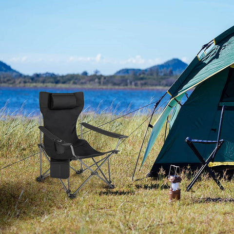Rootz Ultimate Outdoor Folding Chair - Adjustable Deck Chair - Portable Fishing Chair - Versatile, Durable, Lightweight - 600D Oxford Fabric - 115cm x 88.5cm x 84cm (Sitting), 160cm x 44cm x 84cm (Lying Down)