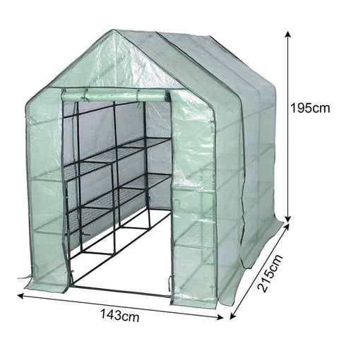 Rootz Foil Greenhouse - Garden Greenhouse - Plant House - UV Protection - Adjustable Ventilation - Weather-Resistant - 2.15m x 1.43m x 1.95m