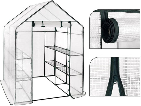Rootz Film Greenhouse - Garden Greenhouse - Outdoor Greenhouse - Climate Control - Durable Construction - Easy Assembly - 143cm x 143cm x 195cm