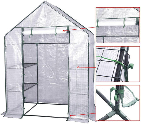 Rootz Foil Greenhouse - Garden Enclosure - Plant Shelter - UV-Resistant - Easy Assembly - Weatherproof - 143cm x 73cm x 195cm