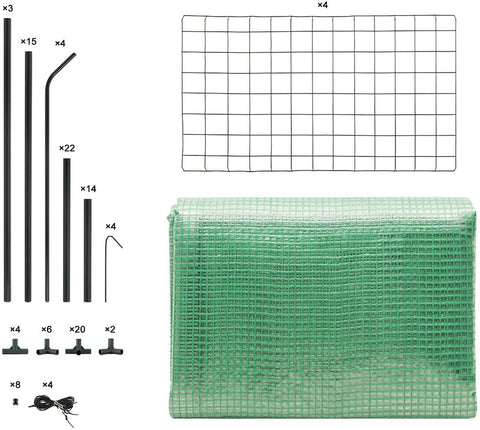 Rootz Foil Greenhouse - Plant House - Garden Enclosure - UV-Resistant - Climate Controlled - Easy Assembly - 143cm x 73cm x 195cm