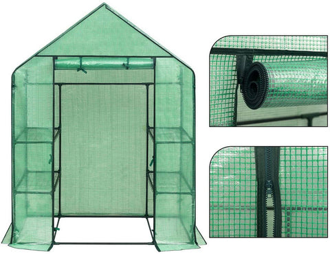 Rootz Foil Greenhouse - Plant House - Garden Enclosure - UV-Resistant - Climate Controlled - Easy Assembly - 143cm x 73cm x 195cm
