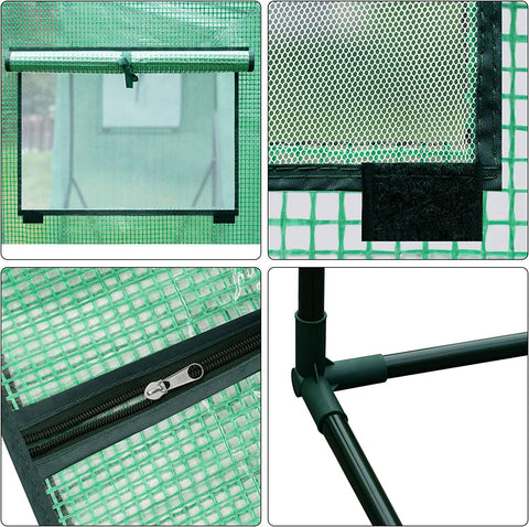 Rootz Premium Film Greenhouse - Garden Greenhouse - Plant Shelter - Enhanced Protection - Optimal Climate Control - Durable Construction - 200cm x 77cm x 146/169cm