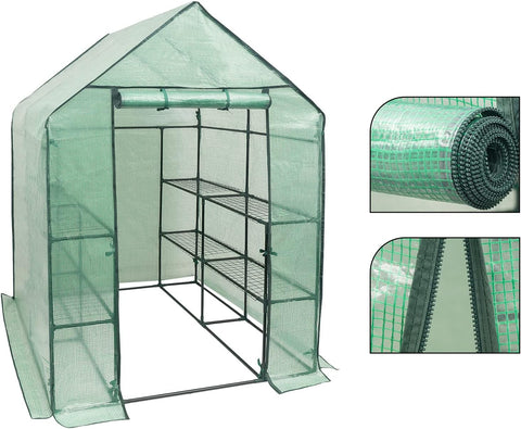 Rootz Foil Greenhouse - Garden Greenhouse - Plant Shelter - Optimal Climate Control - Durable Construction - Easy Assembly - 143cm x 143cm x 195cm