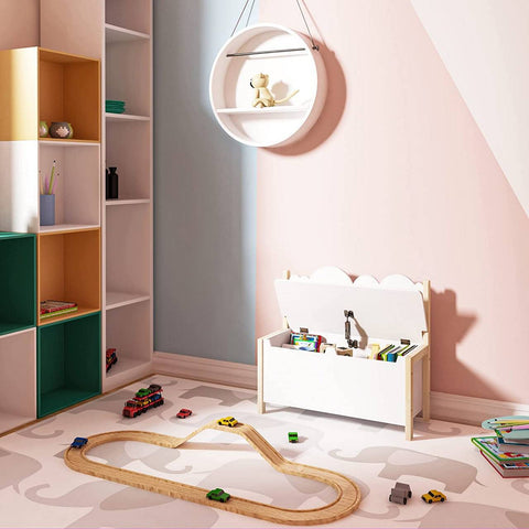 Rootz Children's Bench with Storage - Kids' Seating - Toy Box - Safe Design with Soft-Closing Hinges - Ample Storage Space - Eco-Friendly Materials - 60cm x 55cm x 25.5cm