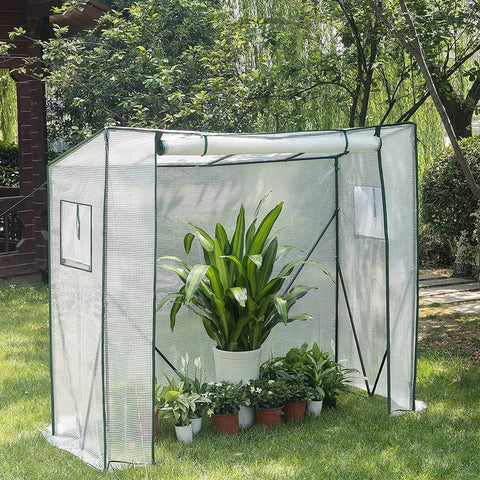 Rootz Film Greenhouse - Garden Greenhouse - Plant Shelter - Climate Controlled, Durable Construction, Easy Assembly - Powder-Coated Steel Pipes + PE Foil - 200cm x 77cm x 146/169cm
