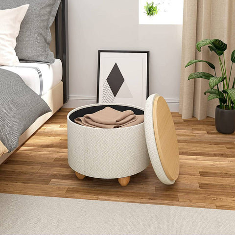Rootz Multifunctional Ottoman - Storage Stool - Coffee Table - Comfortable Seating - Versatile Use - Durable Design - 39cm x 33cm