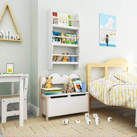 Rootz Children's Bench with Storage - Kids' Seating - Toy Box - Safe Design with Soft-Closing Hinges - Ample Storage Space - Eco-Friendly Materials - 60cm x 55cm x 25.5cm