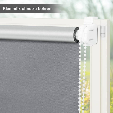 Rootz Gray Thermal Roller Blind - Darkening Shade - UV Protection Curtain - Energy Efficiency - 120x210cm