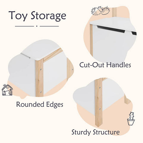 Rootz Children's Bench with Storage - Kids' Seating - Toy Box - Safe Design with Soft-Closing Hinges - Ample Storage Space - Eco-Friendly Materials - 60cm x 55cm x 25.5cm
