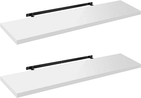 Rootz Set of 2 Wall Shelves - Floating Shelves - Display Ledges - Moisture-Resistant - High Load Capacity - Easy Installation - 120cm x 22.9cm x 3.8cm