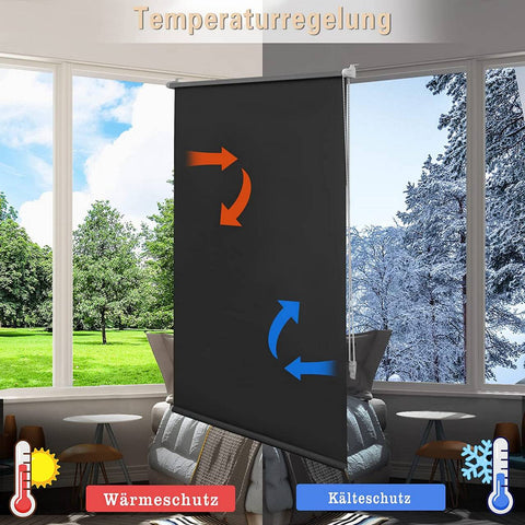 Rootz Dilment Roller Blind - Thermorollo - Blackout Blinds - Thermal Insulation - 110x210cm - Ideal for Privacy and Heat Control