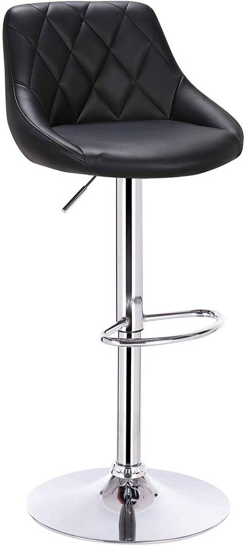 Rootz Adjustable Faux Leather Bar Stools - Counter Stools - Swivel Chairs - Comfortable Padding - Height Adjustable - Sturdy Base - 35cm x 38cm x 84-106cm