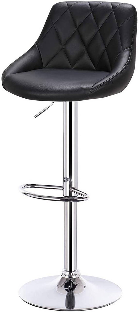 Rootz Adjustable Faux Leather Bar Stools - Counter Stools - Swivel Chairs - Comfortable Padding - Height Adjustable - Sturdy Base - 35cm x 38cm x 84-106cm
