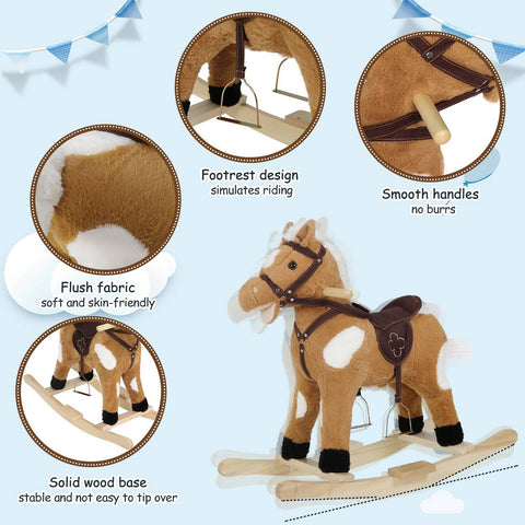 Rootz Rocking Horse - Toddler Rocker - Kids' Riding Toy - Enhanced Safety, Interactive Sound Effects, Comfortable Design - 78cm x 65cm x 28cm