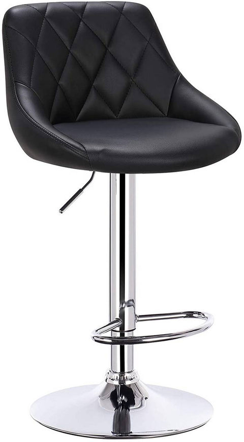 Rootz Adjustable Faux Leather Bar Stools - Counter Stools - Swivel Chairs - Comfortable Padding - Height Adjustable - Sturdy Base - 35cm x 38cm x 84-106cm