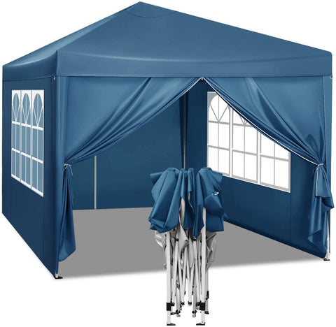 Rootz Gazebo Pop-Up Tent - Waterproof Pagoda - Sun Shelter - UV Protection - Rain Resistant - Easy Setup - 3m x 3m Blue