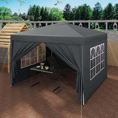 Rootz Premium Outdoor Gazebo - Event Pavilion - Garden Canopy - Sturdy, Waterproof, UV Protection - Easy Setup - 3x3m - Metal Frame, 210D Oxford Fabric