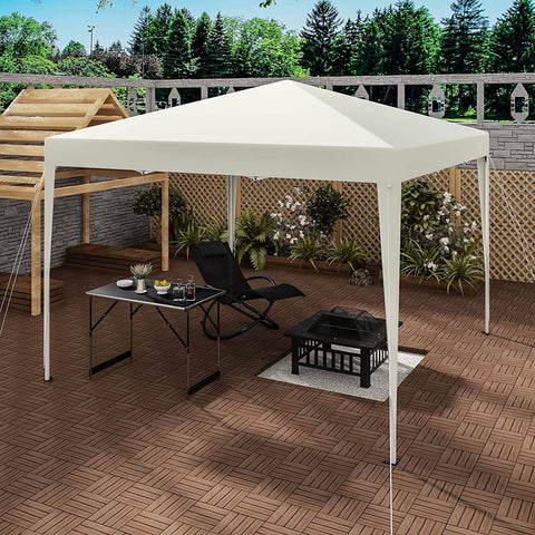 Rootz Gazebo Pop-Up Tent - Waterdichte Pagode - Zonbeschermingsluifel - UV- en regenscherm - Eenvoudige installatie - Verstelbare hoogte - 3m x 3m - Beige