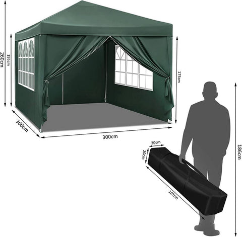 Rootz Ultimate Outdoor Gazebo - Event Pavilion - Weatherproof Canopy - Sturdy & Rust-Proof, UV & Rain Protection, Easy Setup - 3x3m