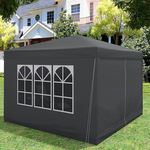 Rootz Premium Outdoor Gazebo - Event Pavilion - Garden Canopy - Sturdy, Waterproof, UV Protection - Easy Setup - 3x3m - Metal Frame, 210D Oxford Fabric