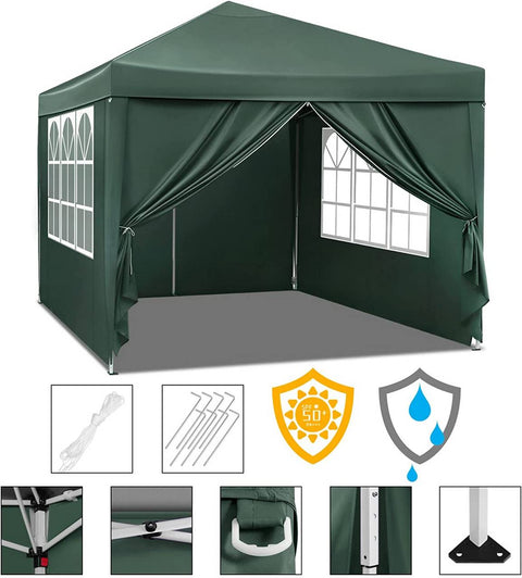 Rootz Ultimate Outdoor Gazebo - Event Pavilion - Weatherproof Canopy - Sturdy & Rust-Proof, UV & Rain Protection, Easy Setup - 3x3m