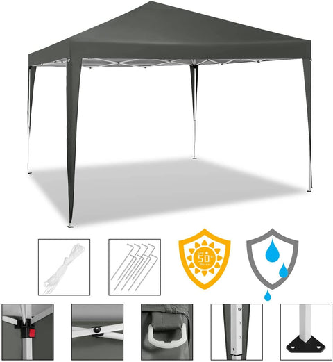 Rootz Ultimate Outdoor Gazebo - Pavilion - Event Tent - Sturdy & Rust-Proof - Waterproof & UV Protected - Easy Setup with Adjustable Height - 3x3m
