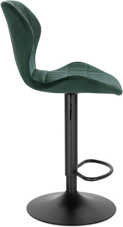 Rootz Bar Stool - Adjustable Stool - Swivel Chair - Comfortable Velvet Seating - Stable Metal Frame - Versatile Design - 48cm x 38cm x 60-82cm