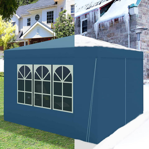 Rootz Gazebo Pop-Up Tent - Waterproof Pagoda - Sun Shelter - UV Protection - Rain Resistant - Easy Setup - 3m x 3m Blue