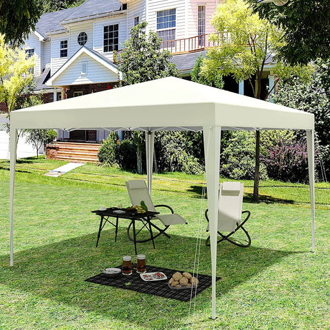 Rootz Gazebo Pop-Up Tent - Waterdichte Pagode - Zonbeschermingsluifel - UV- en regenscherm - Eenvoudige installatie - Verstelbare hoogte - 3m x 3m - Beige