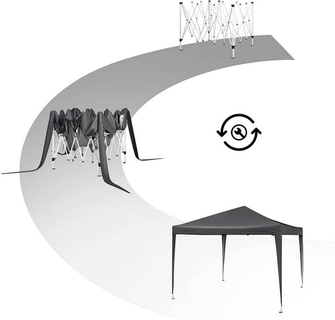 Rootz Premium Outdoor Gazebo - Pavilion - Canopy - Waterproof - UV Protection - Easy Setup - 3x3m - Anthracite