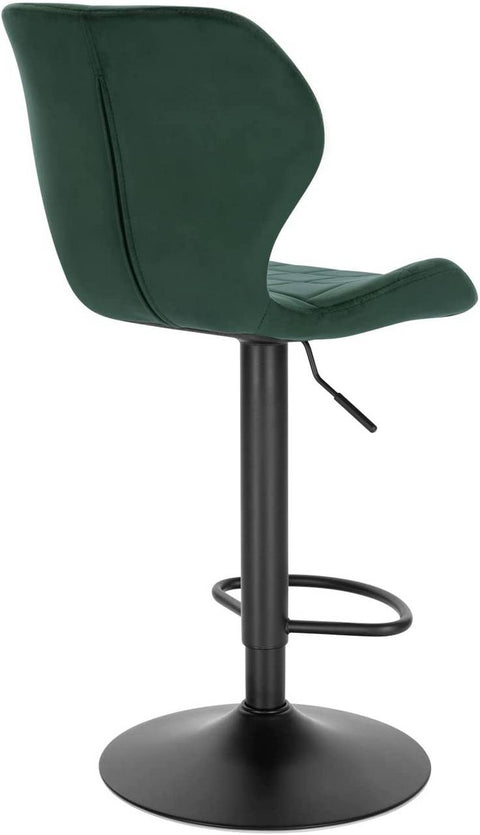 Rootz Bar Stool - Adjustable Stool - Swivel Chair - Comfortable Velvet Seating - Stable Metal Frame - Versatile Design - 48cm x 38cm x 60-82cm