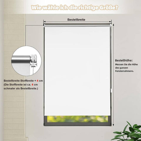 Rootz Thermal Blackout Roller Blind - Sunshade - Privacy Screen - Heat Insulation - 95x150cm - White
