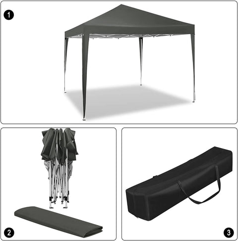 Rootz Ultimate Outdoor Gazebo - Pavilion - Event Tent - Sturdy & Rust-Proof - Waterproof & UV Protected - Easy Setup with Adjustable Height - 3x3m