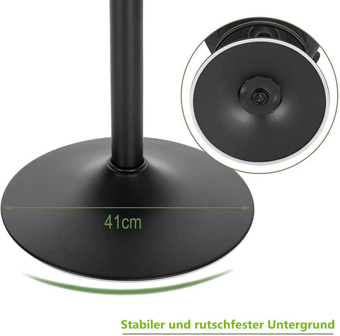 Rootz Velvet Swivel Bar Stool - Adjustable Counter Chair - Rotating Seat - Plush Comfort - Sturdy Metal Base - Height 60-82cm - 48cm x 38cm