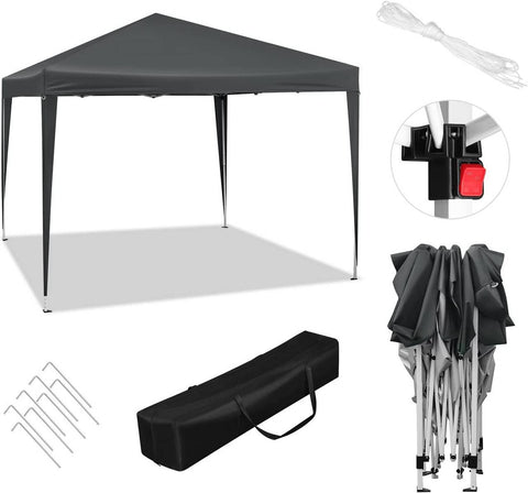 Rootz Premium Outdoor Gazebo - Pavilion - Canopy - Waterproof - UV Protection - Easy Setup - 3x3m - Anthracite