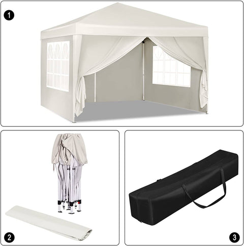 Rootz Ultimate Outdoor Gazebo - Event Pavilion - Weatherproof Canopy - Sturdy, Adjustable Height, Easy Setup - Coated Metal Frame, 210D Oxford Fabric - 3m x 3m