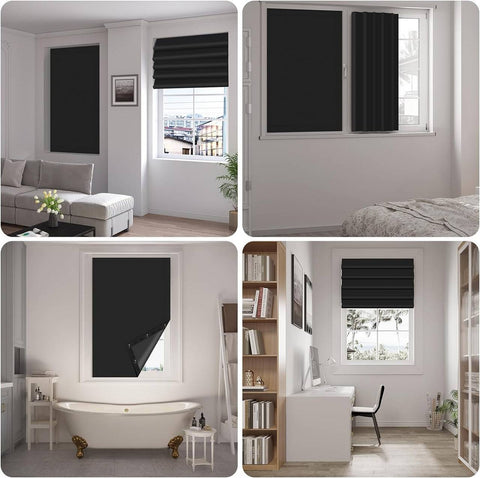Rootz Roller Blind – Blackout Window Shade – Suction & Velcro Fasteners – 100% UV Blockage – 130 x 200 cm