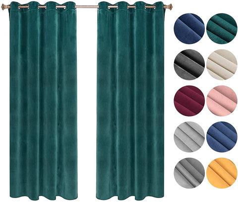 Rootz Eyelet Curtains Set - Drapes - Window Panels - Energy Saving - 140x245 cm - 100% Polyester - Green