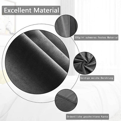 Rootz Dignification Curtains Set - Window Drapes - Eyelet Curtains - Energy-Saving - 140x245 cm - Grey - 100% Polyester