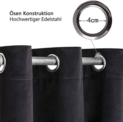 Rootz 2 Piece Set Curtains - Drapes - Window Coverings - Energy-Saving & Sound Absorbing - 140x225 cm