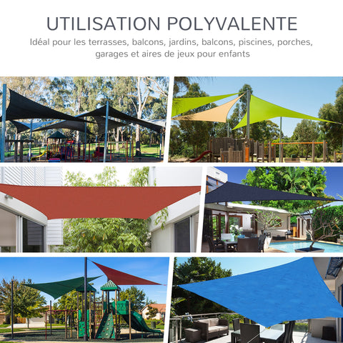Rootz Rectangular Shade Sail - Sun Shade - Outdoor Canopy - UV Protection - 6m x 4m