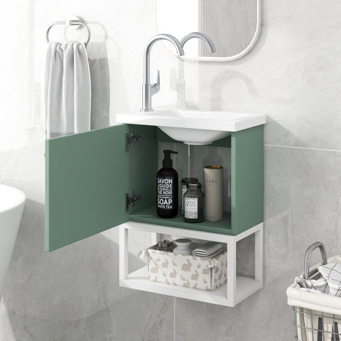Rootz Bathroom Furniture Set - Vanity Unit - Sink Combo - Space Saving - 39L x 21W x 50H cm