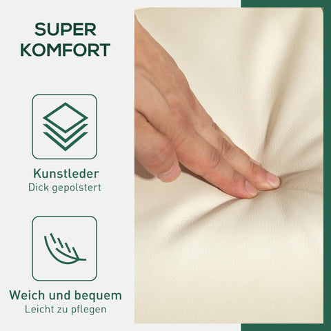 Rootz Cream White Recliner Chair Set - Relaxation Chair, Swivel Chair - Ultra Comfort - 80cm x 86cm x 99cm - Includes Stool with Storage