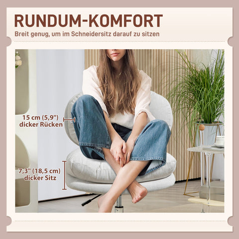 Rootz Office Chair - Desk Chair - Swivel Chair - Comfortable Seating - 65cm x 84-94cm - White