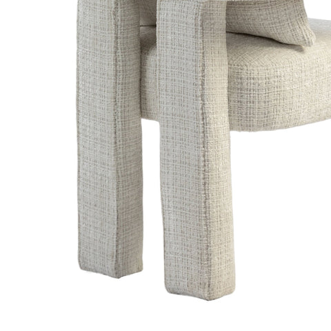 Rootz Beige Chenille Lounge Chair - Single Seat - Hollow Armrests - Ergonomic Design - 60L x 44W x 65H cm
