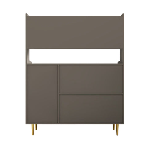 Rootz Modern Sideboard - Grey Storage Cabinet - Open Storage Shelf - Elegant Design - 120 x 40 x 150.8 cm