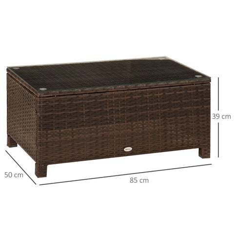 Rootz Garden Side Table - Outdoor Table - Patio Table - Durable & Weather-Resistant - Versatile Use - Easy Maintenance - 85cm x 50cm x 39cm - Metal & PE Rattan
