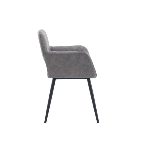 Rootz 2 Piece Set Makeup Chairs - Beauty Chairs - Comfort Seating - Ergonomic Support - 58cm x 56cm x 80cm - Cement Gray Faux Leather