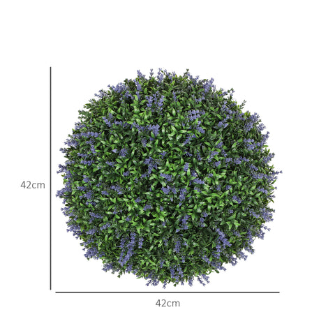 Rootz Artificial Plant Set - Faux Lavender Bushes - UV Resistant Greenery - Indoor/Outdoor Decor - 42cm Diameter
